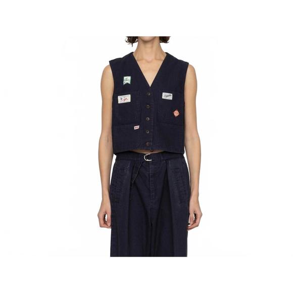 NEW SEA carolyn workwear vest in navy - Picture 1 of 6